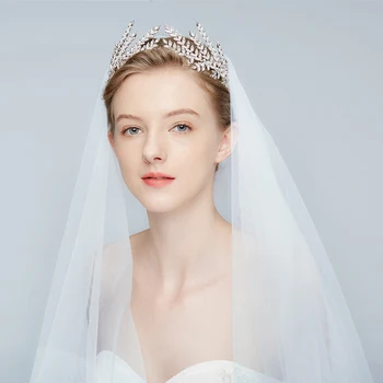 Frunze de cristal Coroanei Diademe Printesa Stras Hairband Mireasa Nunta Bijuterii de Păr pentru Femei
