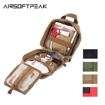 AIRSOFTPEAK Primul Ajutor Medical Husă Tactice MOLLE Portabil de Călătorie în aer liber Camping Kit Supraviețui Capacul Sac de Vânătoare Pachet de Urgență