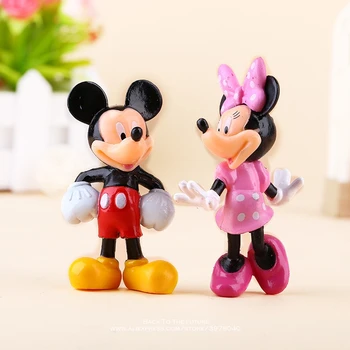 Disney Mickey Mouse Minnie 4buc/set 7.5 cm figurina Postura Anime Decor Colecție de Figurine model de Jucărie pentru copii cadouri