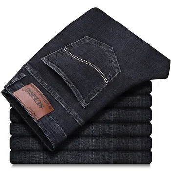 Sulee te de Brand pentru Bărbați Jeans Stretch Denim Albastru de Afaceri Slim Fit Jeans Marimea 38 40 Toamna Iarna Jean pentru Bărbați