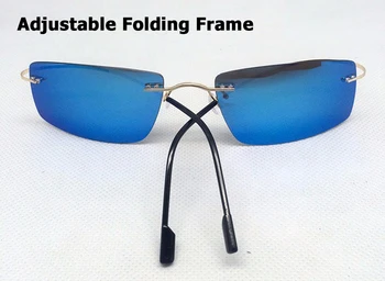 JackJad Moda fără ramă Stil de Titan POLARIZAT ochelari de Soare de Conducere Gheață Albastru Design de Brand Ochelari de Soare Oculos De Sol Masculino