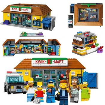 Mor Simpson Acasă Serie Mor Kwik-E-Mart Bau 16004 Baustein Ziegel kinder Weihnachten spielzeug Geschenk