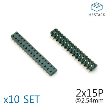 M5Stack Oficial 2x15 Antetele Pin Socket 2.54 mm de sex Masculin și de sex Feminin 10 SET Conector pentru M5Stack Core Kit de Dezvoltare