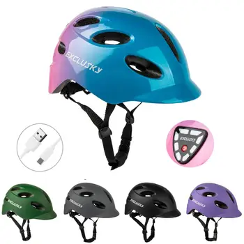 EXCLUSKY de Siguranță pentru Adulți Lumina Casca de Bicicleta Cu LED-uri USB Reîncărcabilă casco de cicli Marimea M si L Casco urbano con luces traseras