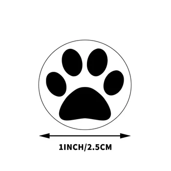 Rotund Negru Bear Paw Print Cățeluș Câine Laba Autocolante 500pcs/Rola Ca Recompensă Autocolant Papetărie Profesor pentru Copii, Scrapbooking Autocolant
