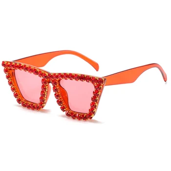 Supradimensionate Piața Diamant ochelari de Soare Femei Cadru Mare Cristal de Lux Ochelari de Soare Pentru Femei Barbati Stras UV400 Ochelari