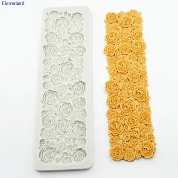 Noi 3D Trandafiri Tort Fondant Mucegai Silicon Decorare Tort Instrumente Aniversare de Nunta de Decorare DIY Biscuit de Ciocolata Mucegai