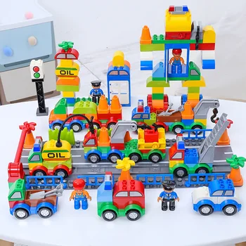 106pcs Blocuri Compatibil Dimensiuni Mari Blocuri Mașină de Învățământ Hobby Jucarii Pentru Copii Cool Cadou