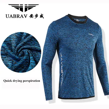 UABRAV Maneca Lunga T-Shirt de Compresie Tricouri Culturism Haine Strâmte Antrenament de Fitness Sport Exercițiu tricouri Sală de sport