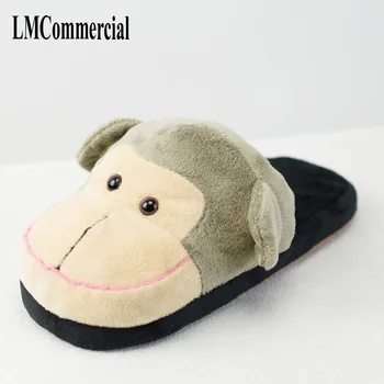 Maimuță Bumbac De Pluș Speciale Interioară Moale Pantofi Bărbați Și Femei Papuci Personalizate Papuci De Casă Cottoon Papuci De Casă Etaj Iubitorii De Pantofi Cald Iarna