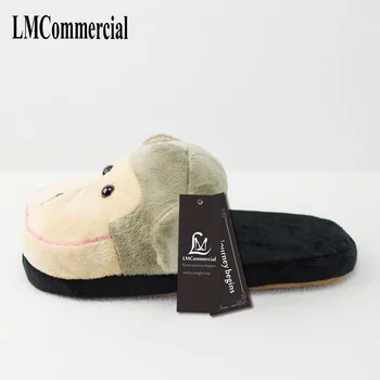 Maimuță Bumbac De Pluș Speciale Interioară Moale Pantofi Bărbați Și Femei Papuci Personalizate Papuci De Casă Cottoon Papuci De Casă Etaj Iubitorii De Pantofi Cald Iarna
