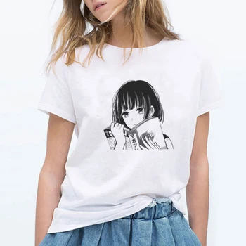 Stil Japonez De Benzi Desenate Anime Otaku Fata Imprimate Alb-Tricouri Moda Harajuku Kawaii Femei Tricou De Vara Streetwear Haine