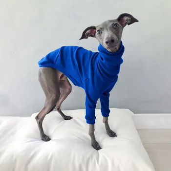 Iarna culoare solidă gât înalt filetate cu două picioare câine haine casual câine de companie haine simple, mici și mijlocii haine de câine
