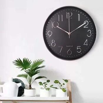 Rotund din material Plastic 30cm Nordic simplu tăcut cuarț ceas de perete tăcut matura non bifați acasă decorare arta de ceas de perete cu design modern