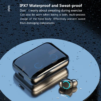 TWS Bluetooth 5.0 Wireless Căști Căști Cu Microfon Sport rezistent la apa Display LED Cască Auriculares Bluetooth 5.1