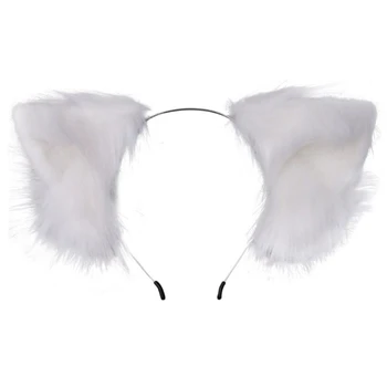 Blană Flexibil Bentita Cu Urechi De Pisică Drăguț Rafală De Pluș De Simulare De Animale Cosplay Cerc Păr Japoneze Kawaii Lolita Caciulita