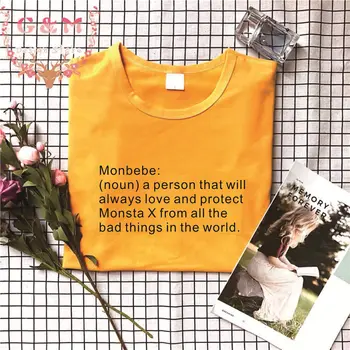 BANGTAN KPOP coreea style tumblr Monsta X streetwear tricou unisex Monbebe substantiv o persoană definiție tricou casual topuri tricouri negre
