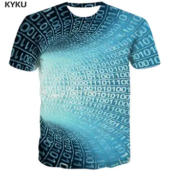 KYKU Galaxy T-shirt pentru Bărbați Tehnologie tricouri 3d Albastru Tricou Maneci Scurte Print Hip hop Topuri Casual sex Masculin O-Gât