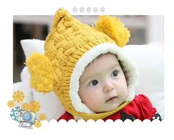 Fata de iarna Băiat de Lână Capac Tricot Croșetat Copil Nou-născut Palarie Copii Beanie Infant Toddler Pulover Tricotate haine de Blană accesorii