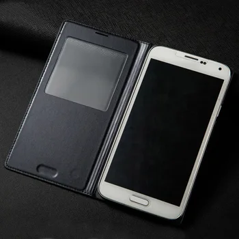 Smart View Flip Cover din Piele Caz de Telefon Pentru Samsung Galaxy S5 Galaxys5 Galaxi S 5 SM G900 G900F G9006V G900FD SM-G900F, SM-G900