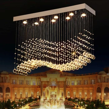 K9 Candelabre de Cristal LED Crom Terminat Val de Lumină Art Decor Modern Suspensie de Iluminat Hotel Villa Lampă de Agățat