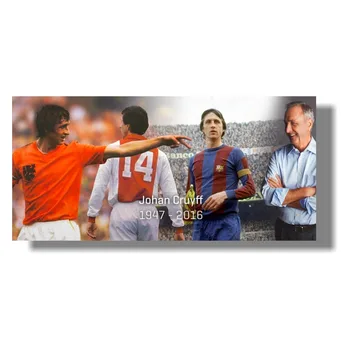 Johan Cruyff, Legenda Fotbalului Matase Arta Poster de Imprimare 36x48 Inch Olanda Star de Fotbal Imaginile Decor Cameră
