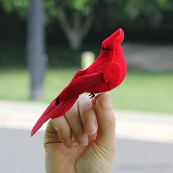12Pcs Fals Păsări Minunat Cardinal Clip Pe Xmas Copac Ornament Spumă și Catifea Păsări Festivalul de Partid Decor Păsări Roșii