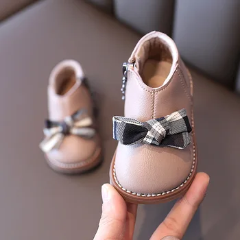 Iarna noi de pantofi pentru copii și cașmir pantofi de bumbac poli uretan papuceii arc cu fermoar lateral fete printesa pantofi