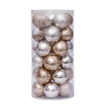 6cm/30 aur transparent Crăciun minge de set pom de Crăciun pandantiv