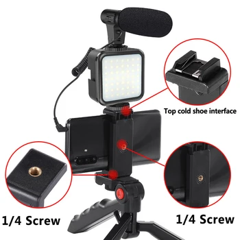 Microfon profesional Cu Trepied Pentru Telefonul aparat de Fotografiat DSLR Vlog Înregistrare Video Microfon Condensator de Lumină LED-uri de Control de la Distanță