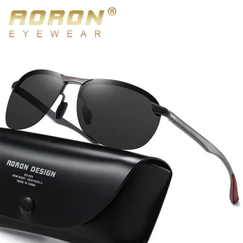 AORON Nou Cadru de Aluminiu bărbați ochelari de soare polarizat Ochelari de Soare Driver de Conducere UV400 Ochelari