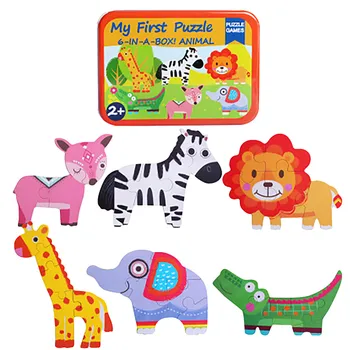 Copii primul puzzle din Lemn Puzzle Jucărie Animale, Desene animate, Copii Puzzle-uri din Lemn Puzzle Jucării de Învățare pentru Copii verde și sănătoasă #4