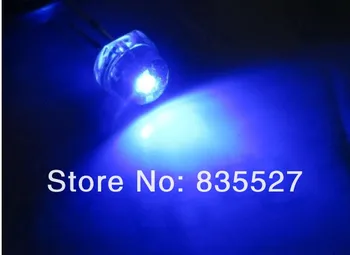 500pcs/lot Luminos albastru maro light-emitting diode LED picioare scurte 5MM pălărie de paie LED lungime picior:16-18mm