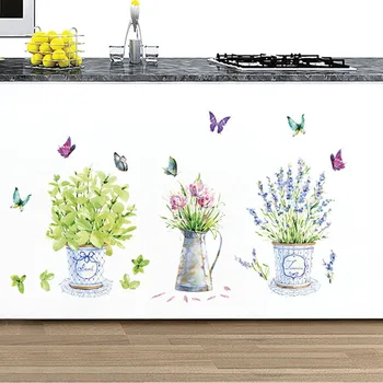 3pcs Flori Plante Bonsai Autocolante de Perete pentru Camera Copii Camera de zi Acasă Decorare Perete Decal Home Decor Dormitor Geam