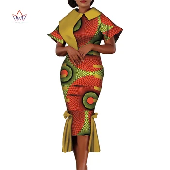 Femeile africane Îmbrăcăminte Dashiki Bazin Riche Multi Strat Rochie Tradițională de Imprimare Patchwork Rochie de Petrecere pentru Doamna Eleganta WY7549