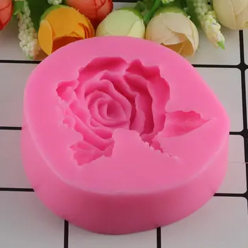 Mujiang 3D Floare Trandafir Frunze de Mucegai Silicon Fondant Cadou de Decorare Tort de Ciocolata Cookie Lut Polimer Rășină de Copt Matrite