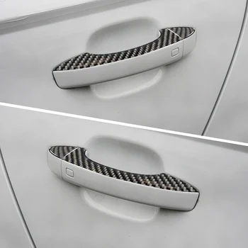 4BUC Fibra de Carbon Ușă Mâner Anti-coliziune Benzi Autocolante Auto Pentru Audi A6 C7 ornamente de interior accesorii de Styling Auto 2011-2018