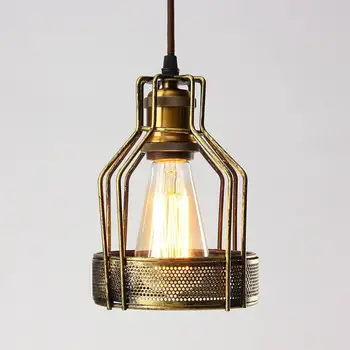 140x200mm Edison Fier Retro de Epocă, Tavan Agățat de Montare Lumina Becului Lămpii de Paza Cușcă de Sârmă Bar Cafenea Decor Abajur Lampa de Bază