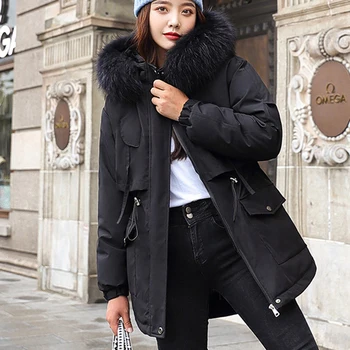 Coreeană mare blana guler de sacou femei de iarnă se ingroase cald parka haine plus dimensiunea vrac casual, haine de iarna femei uza 2020
