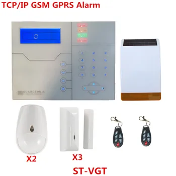 Focus engleză franceză Voce ST-VGT TCP IP Sistem de Alarma GSM Inteligent de Alarmă de Securitate Acasă Cu Solar Strobe Flash, Sirena de Alarmă