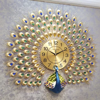 Mare de cristal Păun ceasuri de perete ceasuri de perete ceas de perete decor acasă design modern de perete ceasuri de nunta de decorare dropshipping