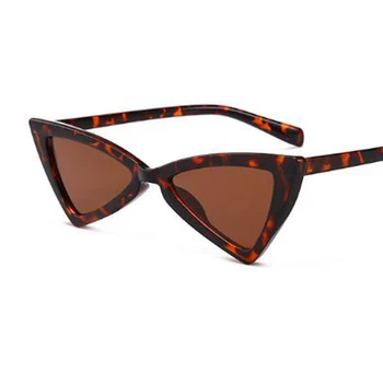 Triunghi plat ochelari de Soare de Designer de Epocă Retro Alb-Negru Cateye ochelari de Soare Femei Celebritate Nuante lunetă soleil femme UV400