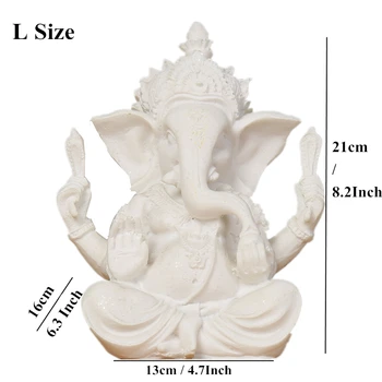VILEAD Gresie Indian Ganesha Elefant Dumnezeu Statuie Religioase Hinduse cu cap de Elefant Fengshui Sculptura lui Buddha Decor Acasă Meserii