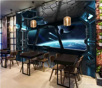 WDBH 3d foto tapet personalizat murală Nava spatiala sf Scena Bar, KTV home decor living tapet pentru pereți 3 d