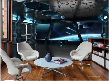 WDBH 3d foto tapet personalizat murală Nava spatiala sf Scena Bar, KTV home decor living tapet pentru pereți 3 d