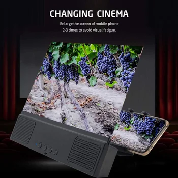 12 inch Telefon Mobil cu Ecran 3D Video Lupa Pliere Curbat Extinsă HD Film Amplificarea Proiector Stand Suport cu Difuzor