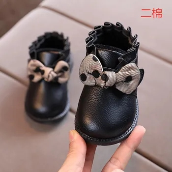 Toamna Iarna Fete Papion Ghete Copii Moda Pantofi Copii Din Piele Moale De Jos Cizme Martin Copii Pantofi De Moda