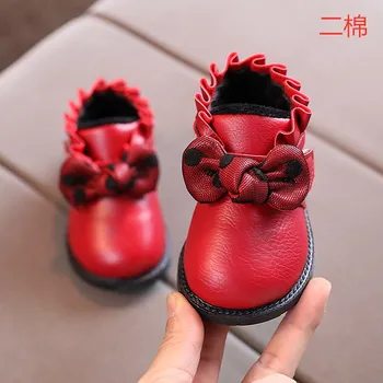 Toamna Iarna Fete Papion Ghete Copii Moda Pantofi Copii Din Piele Moale De Jos Cizme Martin Copii Pantofi De Moda