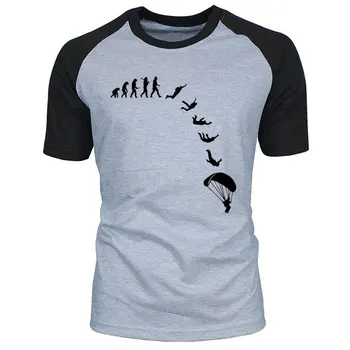 Noua Moda pentru Bărbați T-shirt Parașutism Evoluția Brand de Îmbrăcăminte Casual amuzant imprimare streetwear raglan tricou Maneca Scurta