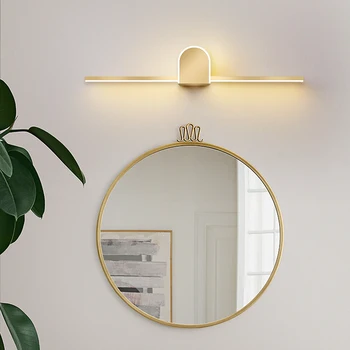 Modern de Aur a terminat Oglinda fata de iluminat cu LED-uri Lampă pentru baie, oglinda de machiaj lampa vestiar Modern lumini oglindă pentru acasă